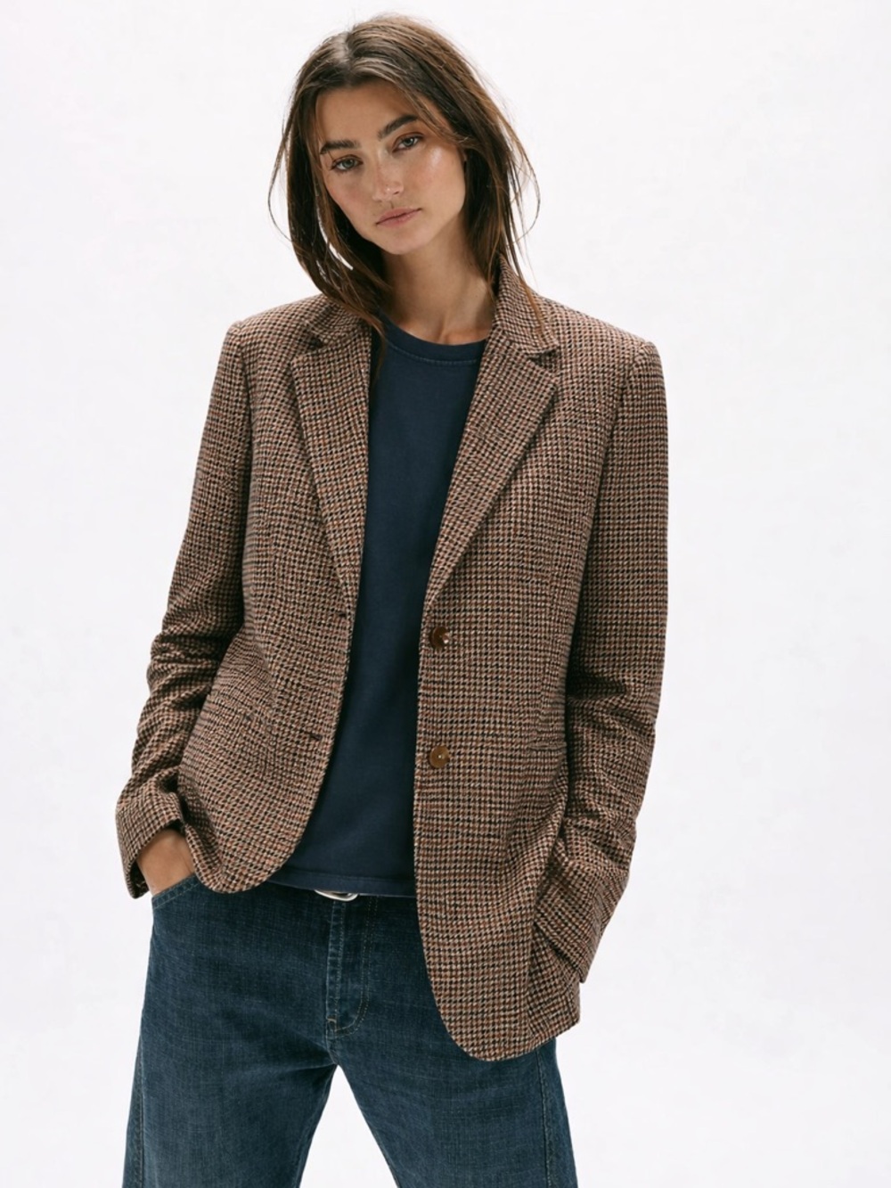 Sundance Brown Houndstooth Blazer